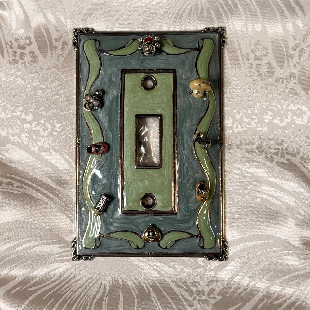 NWOT Brighton Love Baby Light Switch Cover Green Blue Enamel Baby-Themed Charms